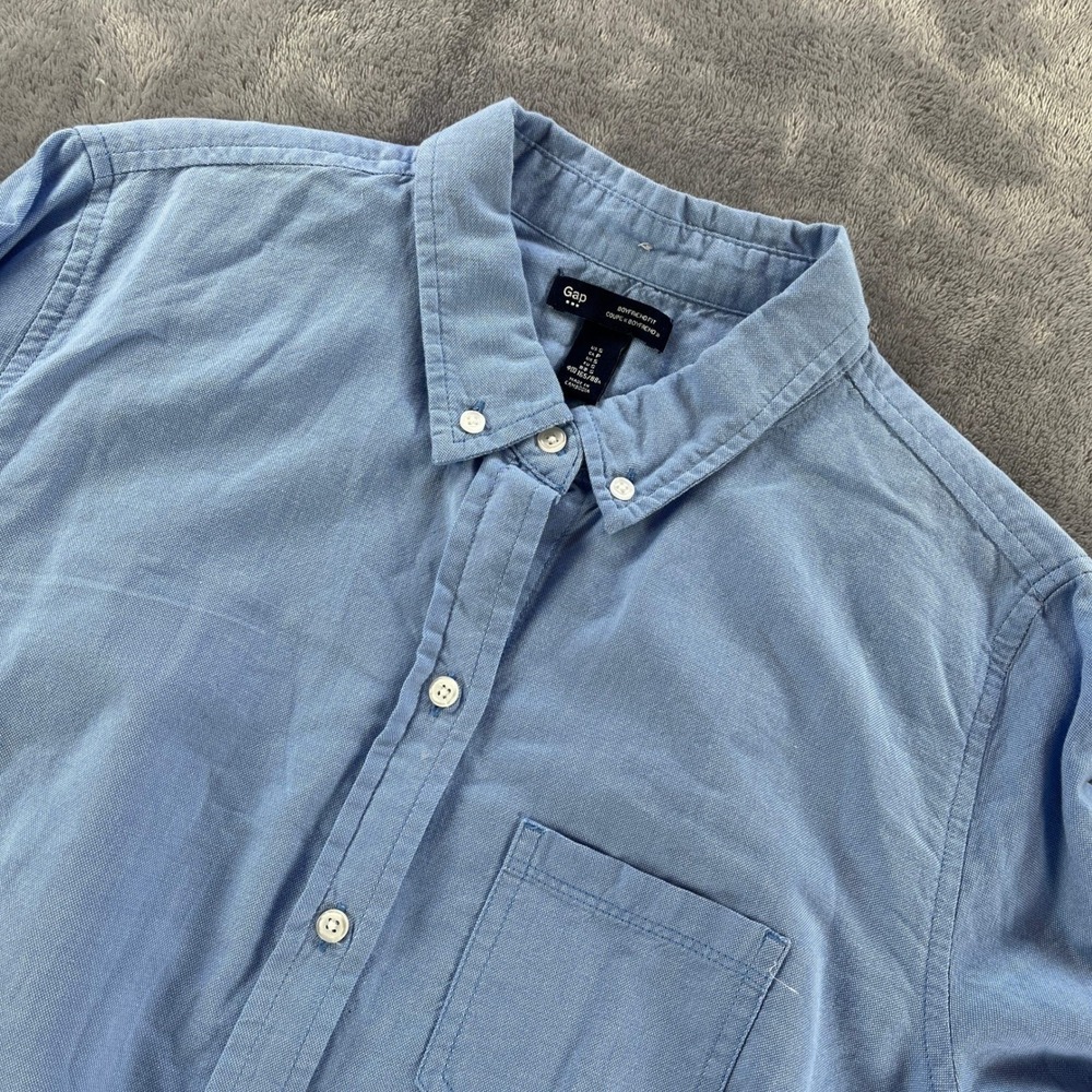 Gap Oxford Shirt S Blue Boyfriend Fit Button Down Top Capsule Wardrobe Layering - Picture 3 of 11